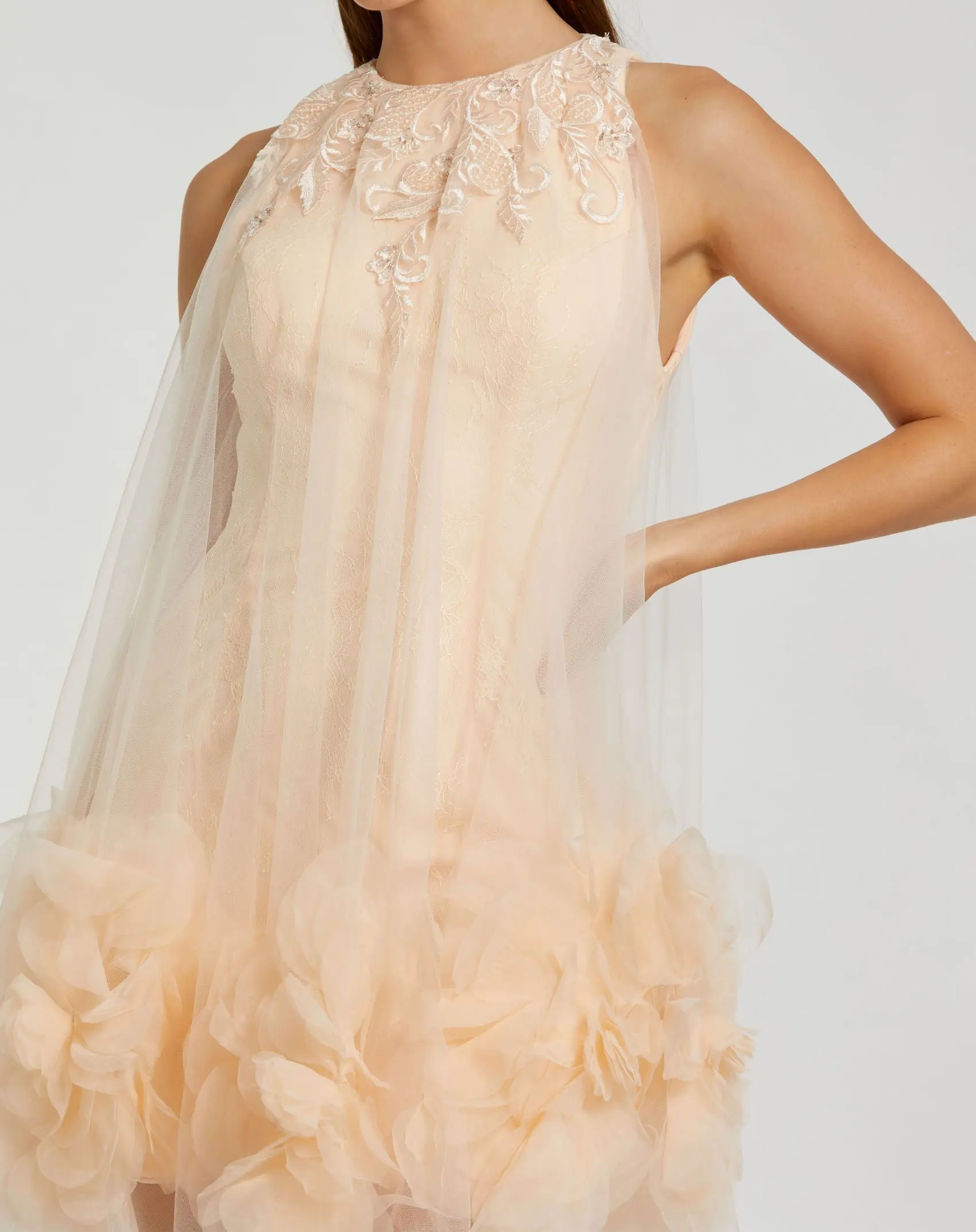 Pink Halter Neck Flowy Petal A Line Mini Dress - FINAL SALE - Image 2