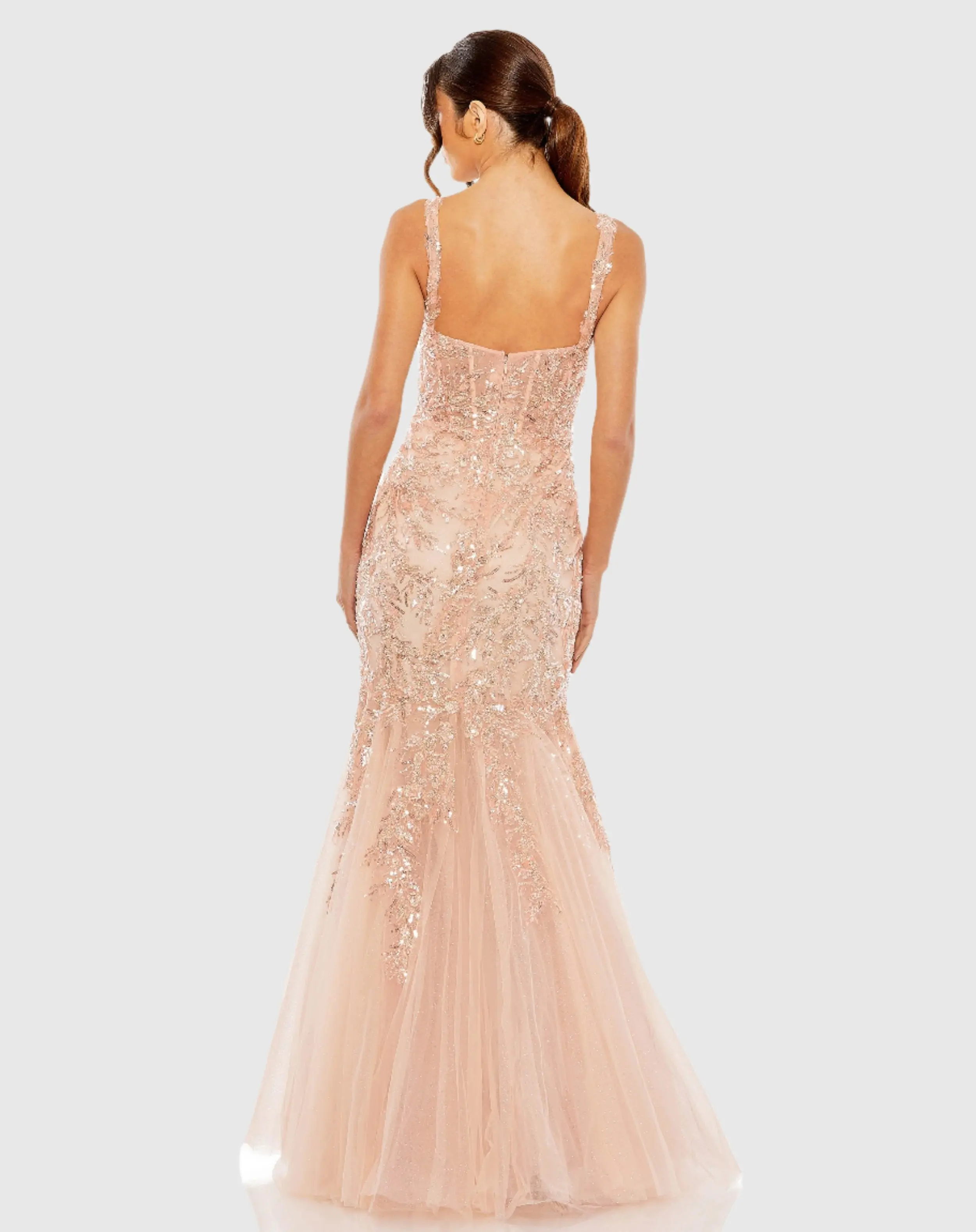 Pink Corset Detailed Embellished Gown - Image 3