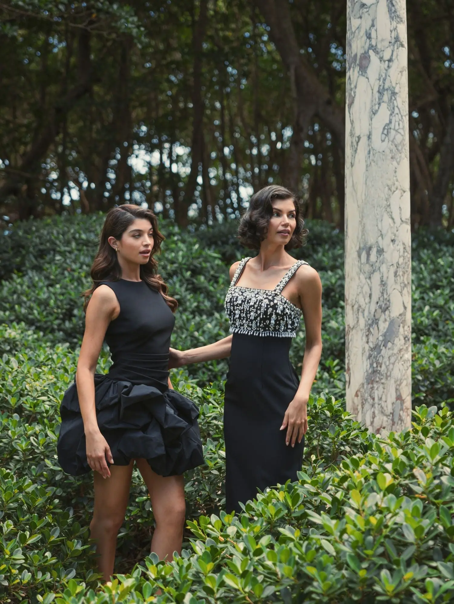 Black Wide Strap Embellished Top Midi Dress - Image 7