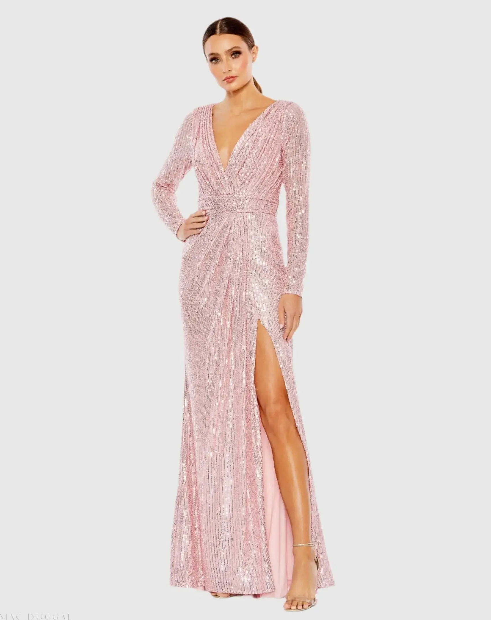 Sequined Long Sleeve Gown - Image 3