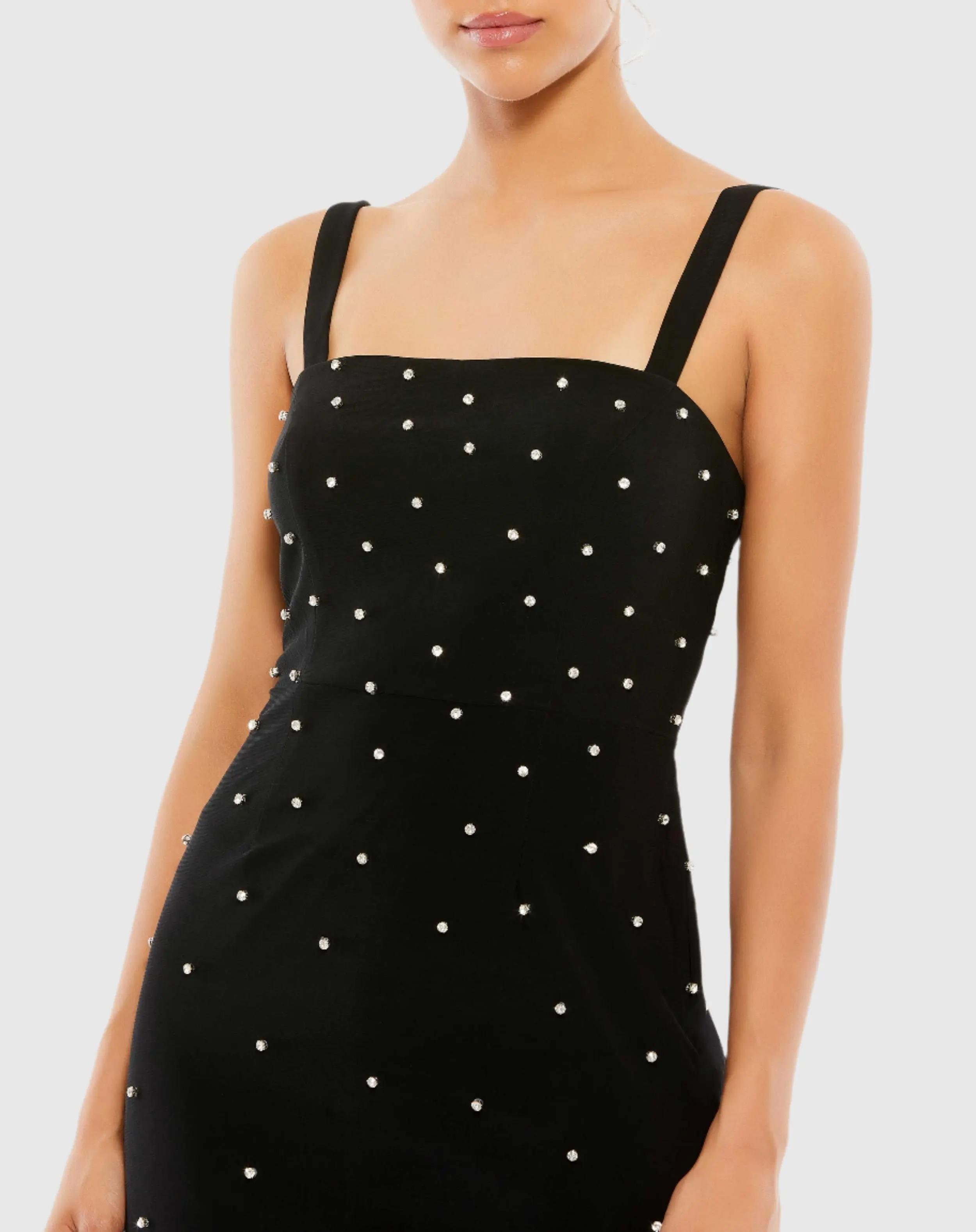 Black Sleeveless Rhinestone Embellished Mini Dress - FINAL SALE - Image 2