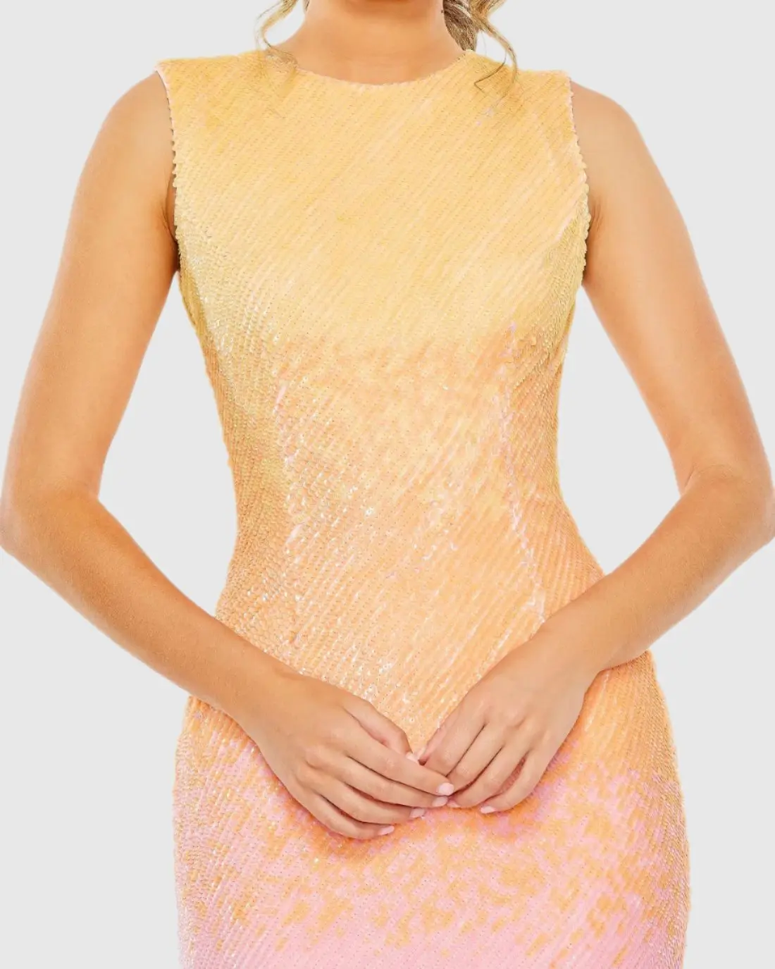 Multicolor High Neck Ombre Sequin Cocktail Dress - FINAL SALE - Image 2