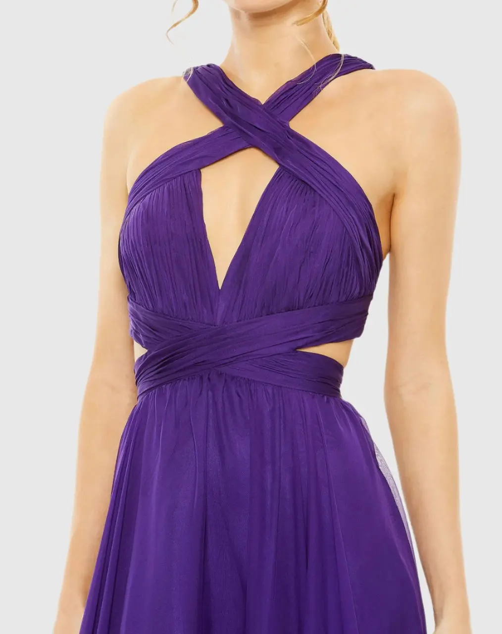 Purple Halter Cutout Keyhole Tiered Gown - FINAL SALE - Image 2