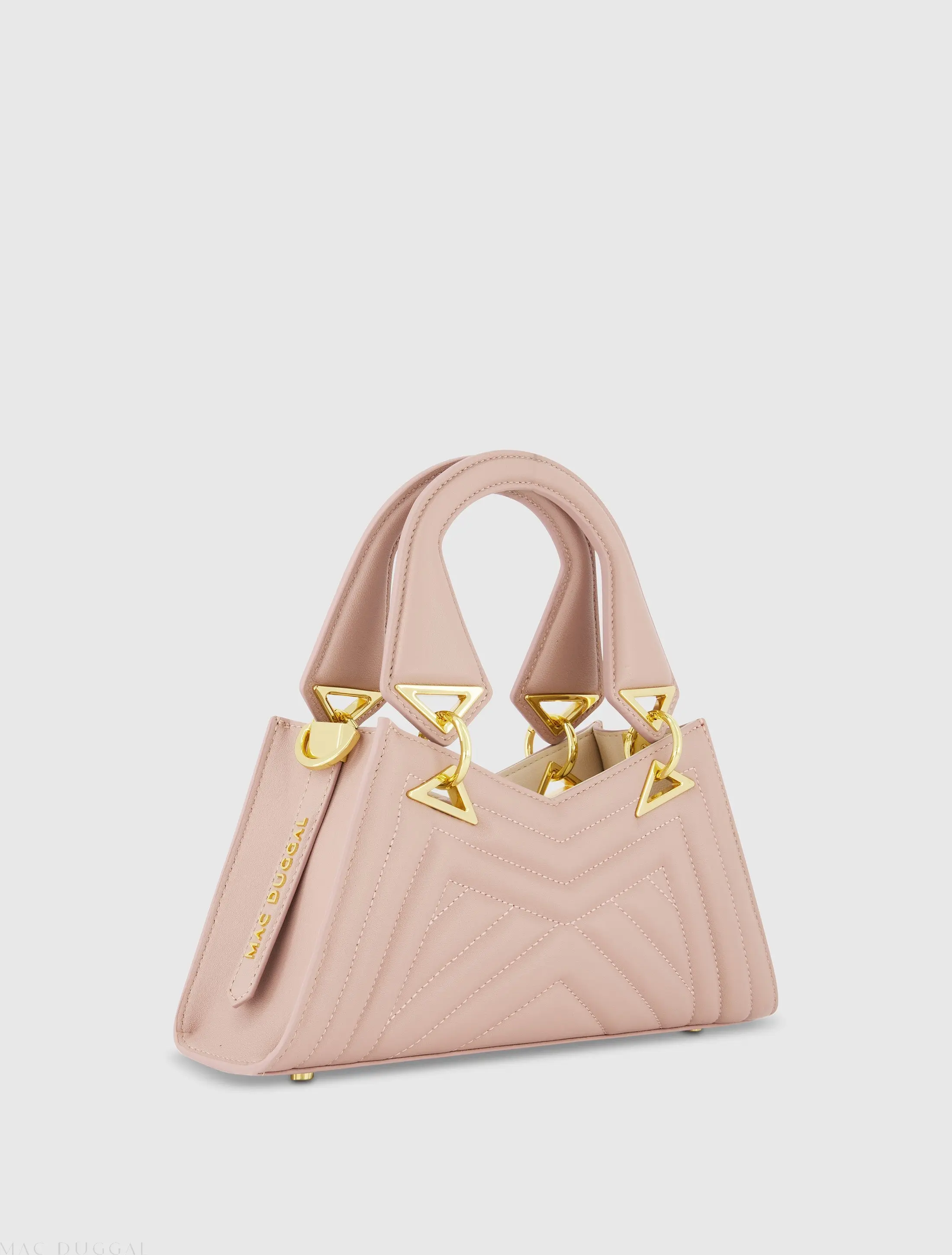 Pink Angular Quilted Napa Leather Handbag - Image 2