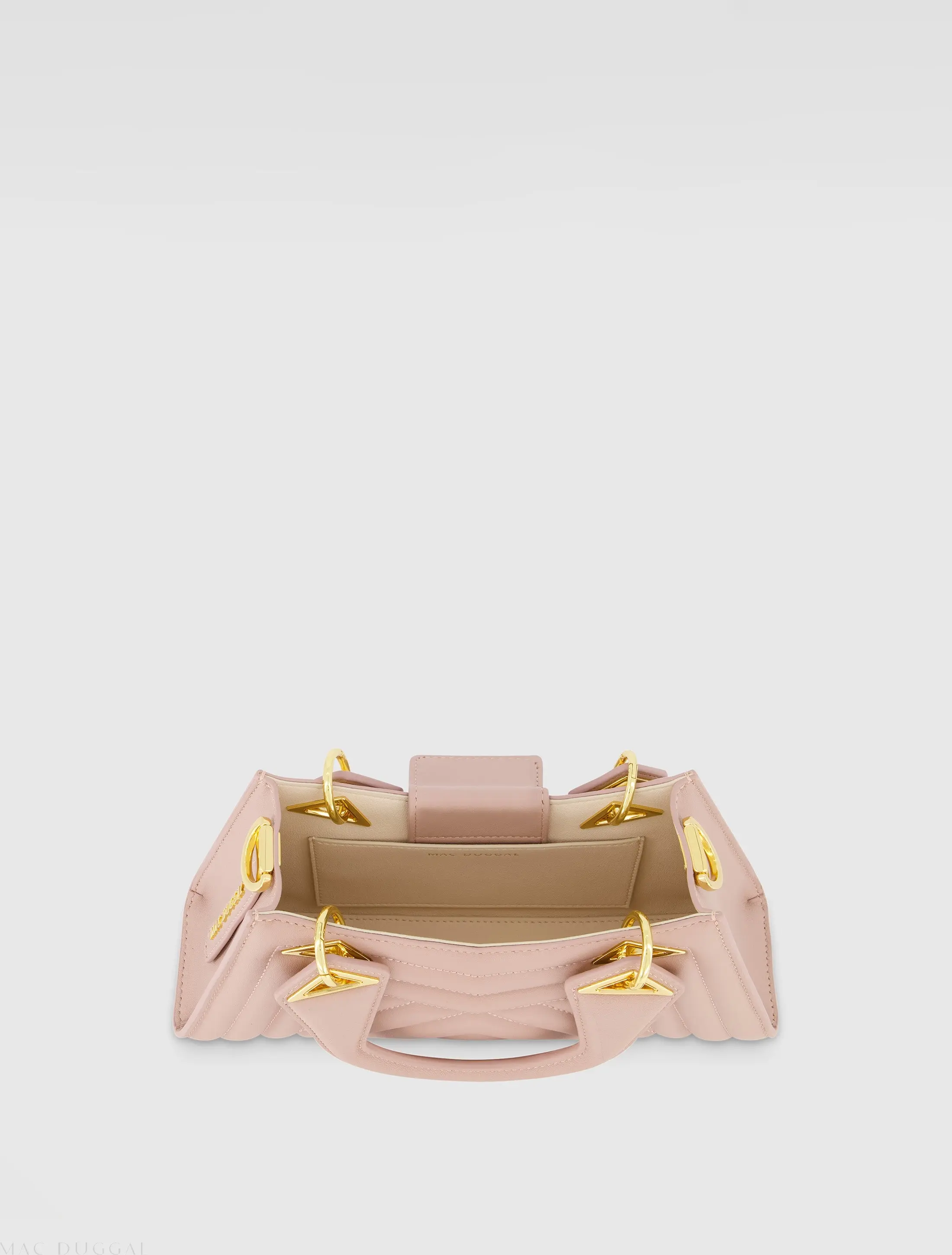 Pink Angular Quilted Napa Leather Handbag - Image 4