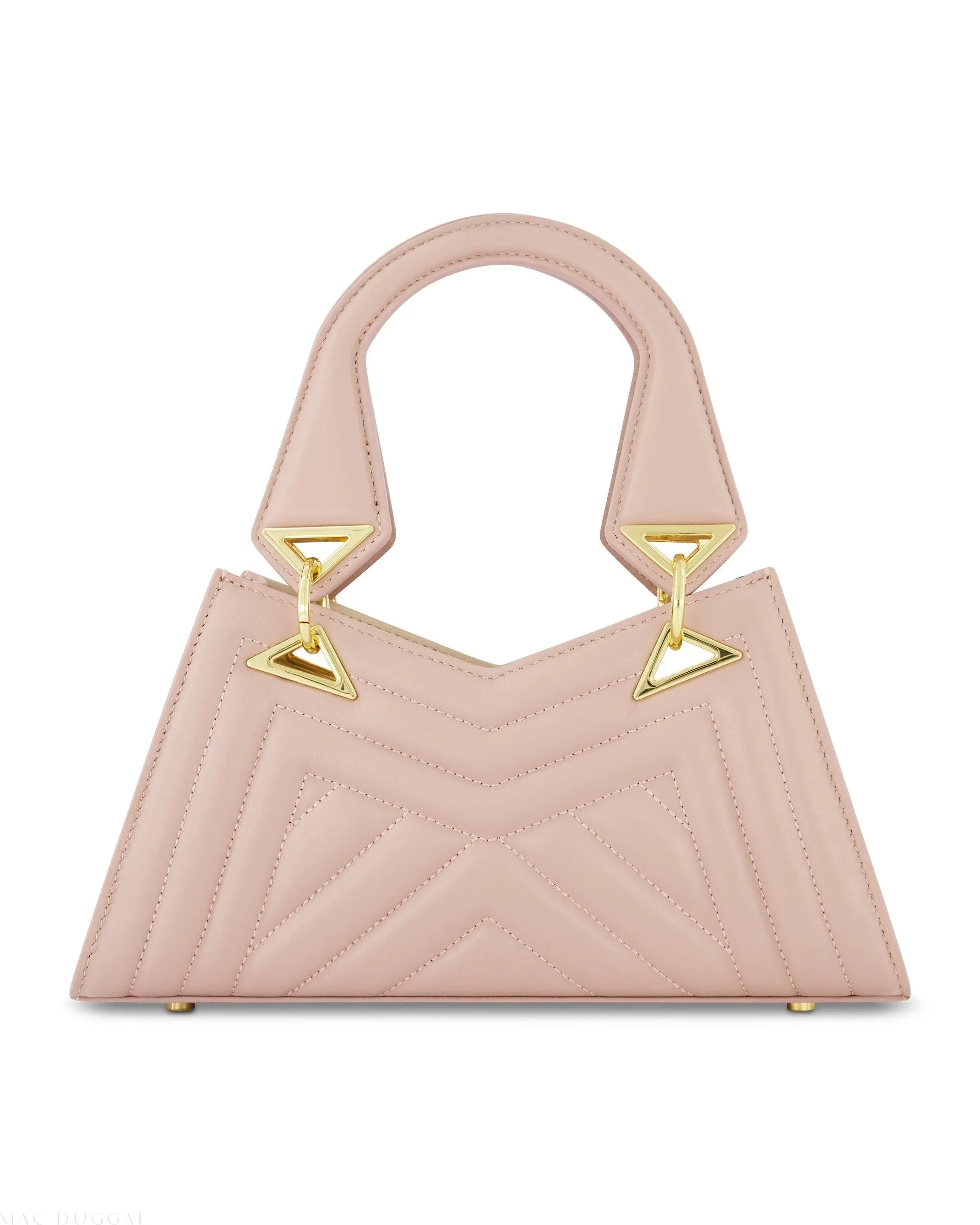 Pink Angular Quilted Napa Leather Handbag - Image 5