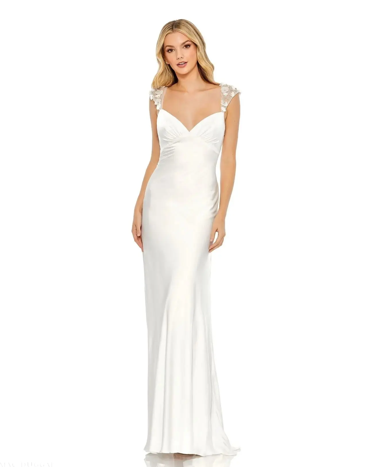 Embellished Empire Waist Column Gown - Image 2