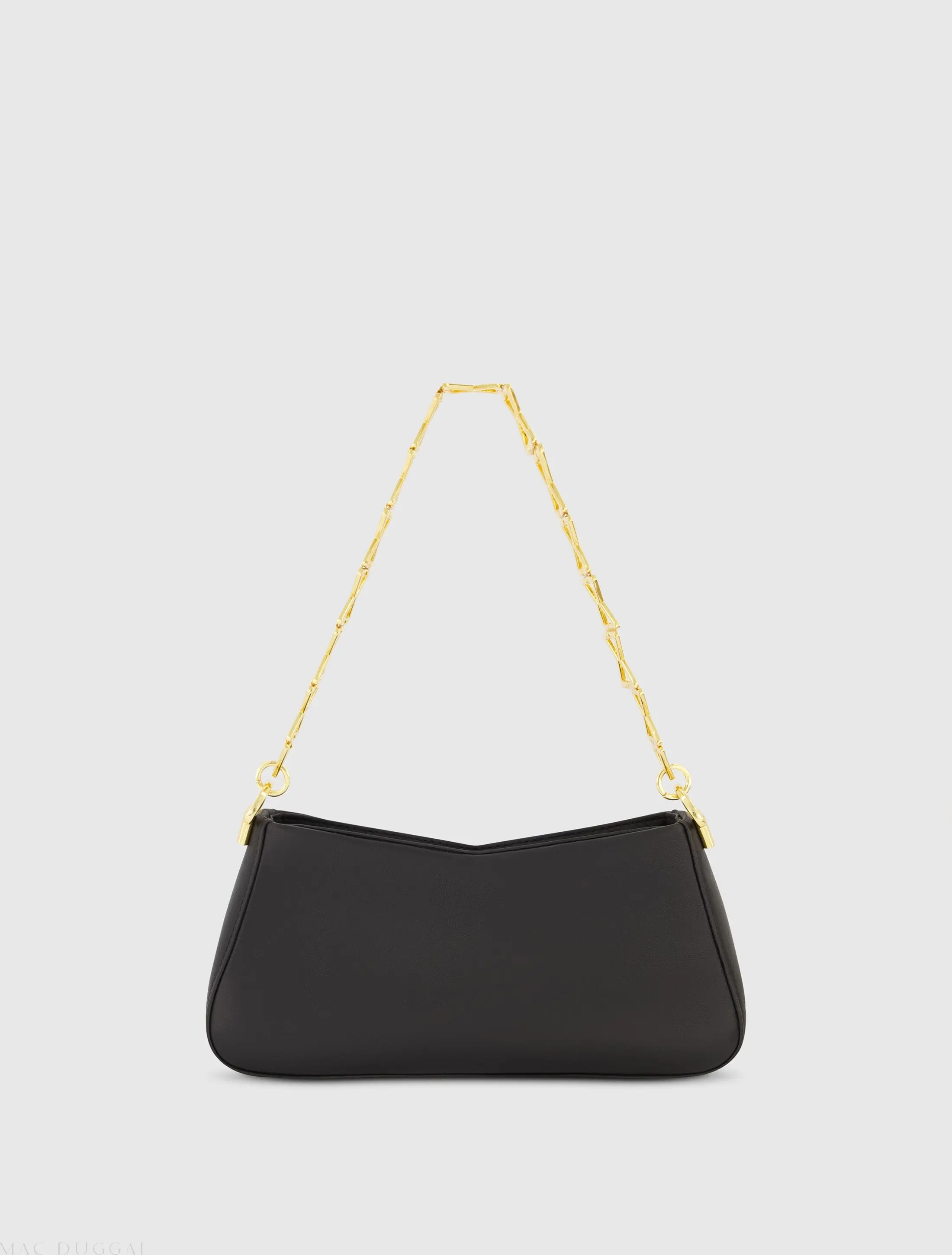 Black Small Gold Strap Nappa Leather Shoulder Bag - Image 3
