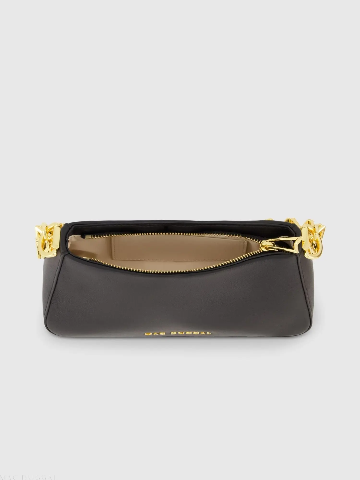 Black Small Gold Strap Nappa Leather Shoulder Bag - Image 4