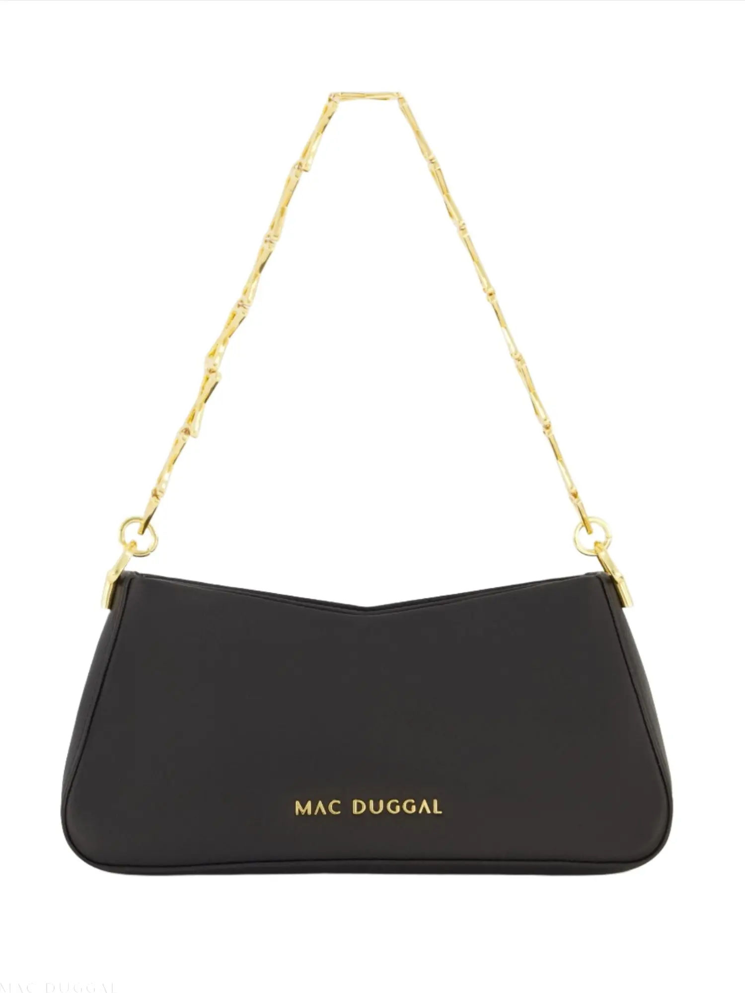 Black Small Gold Strap Nappa Leather Shoulder Bag - Image 5