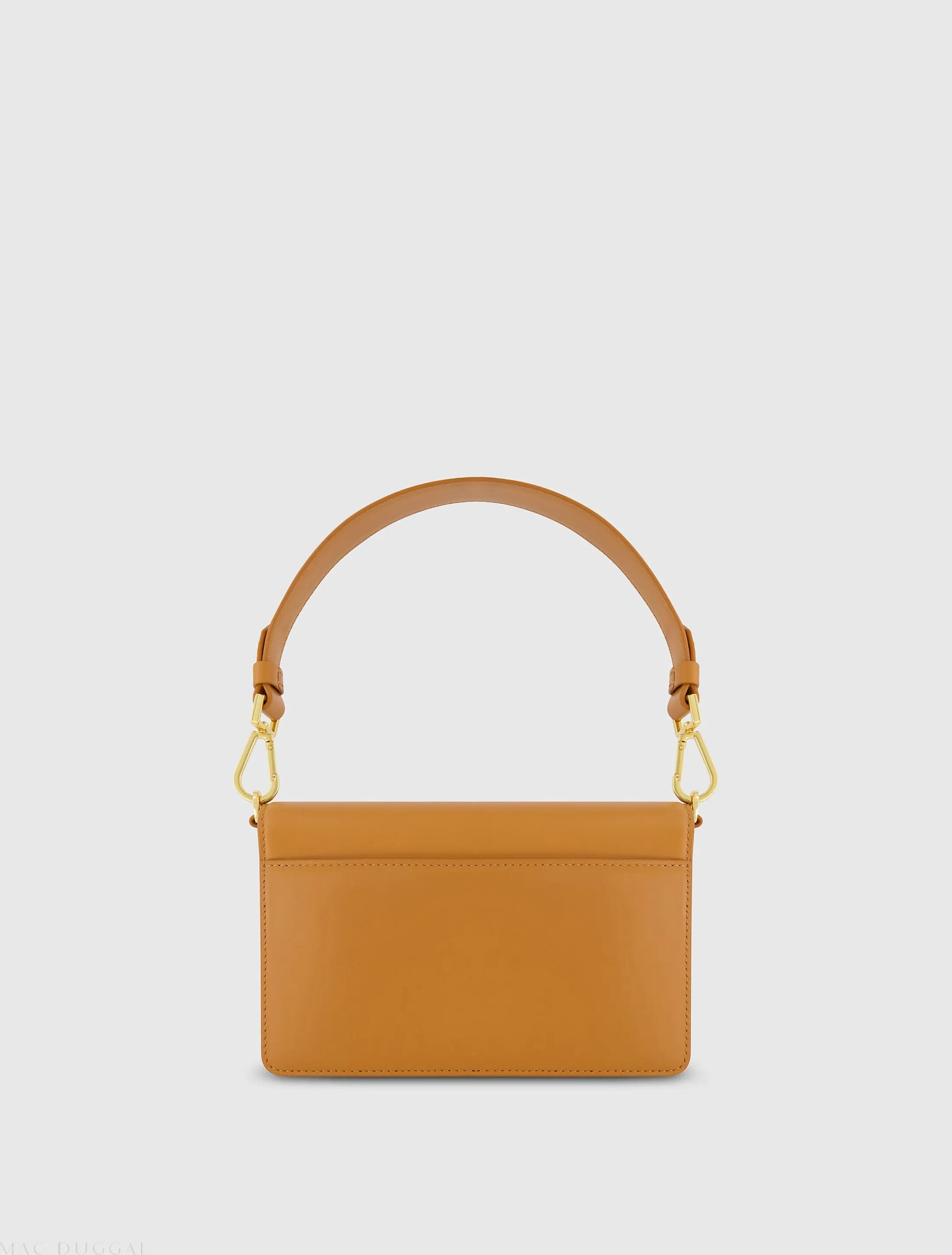 Brown Mini Leather Shoulder Handbag With Gold Hardware - Image 5