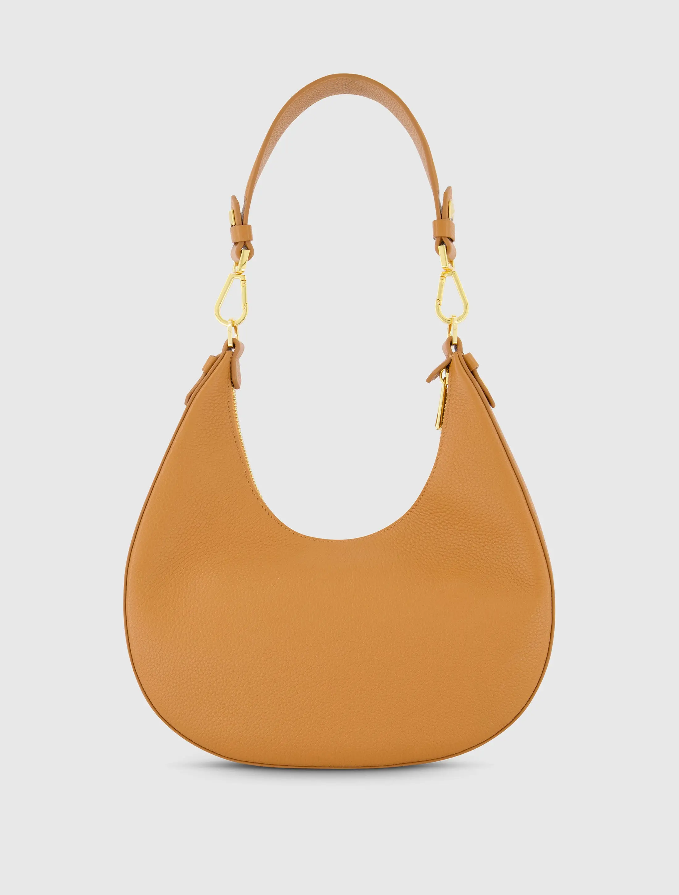 Brown Grain Leather Hobo Bag With Gold Hardware - FINAL SALE - Image 3