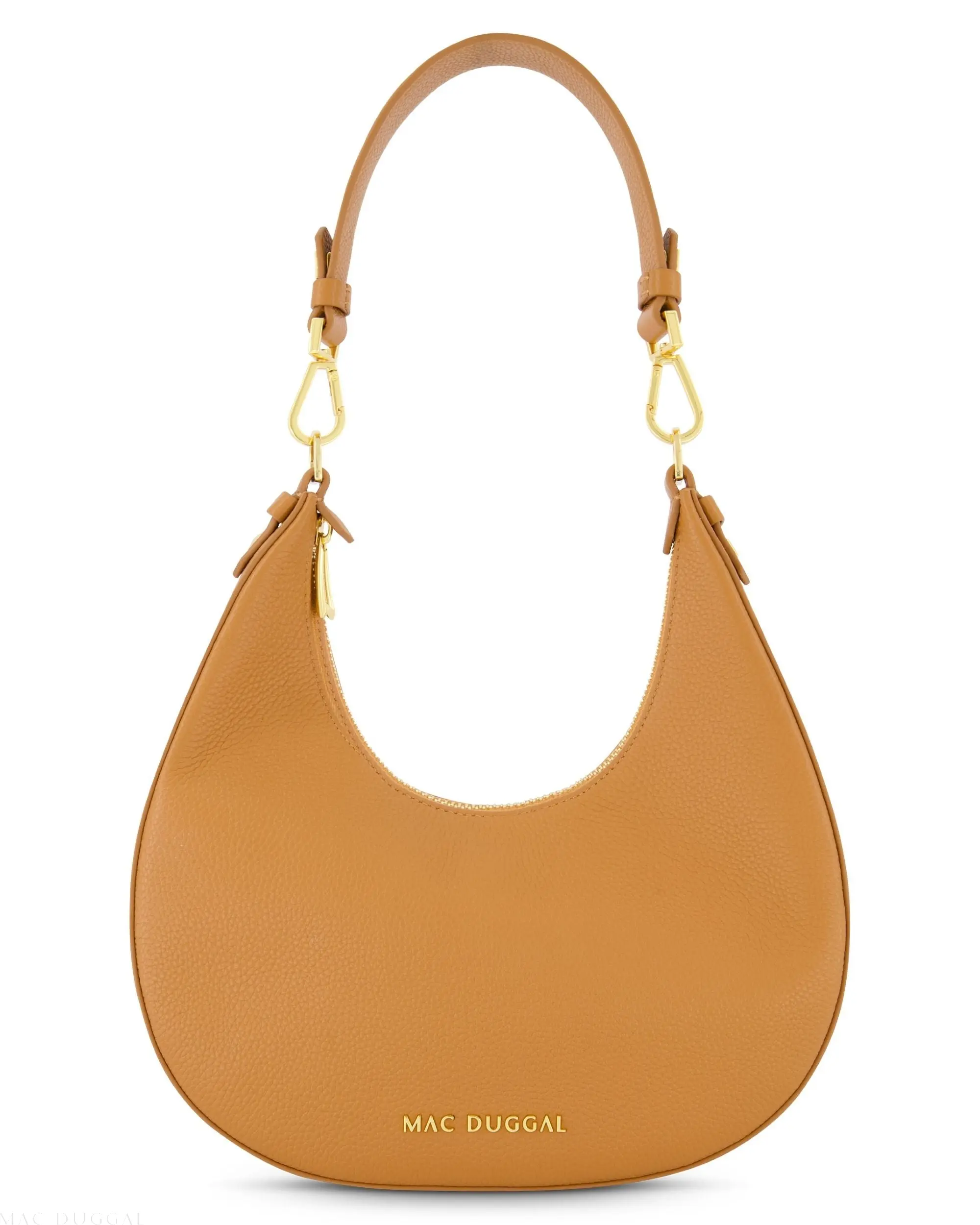 Brown Grain Leather Hobo Bag With Gold Hardware - FINAL SALE - Image 5