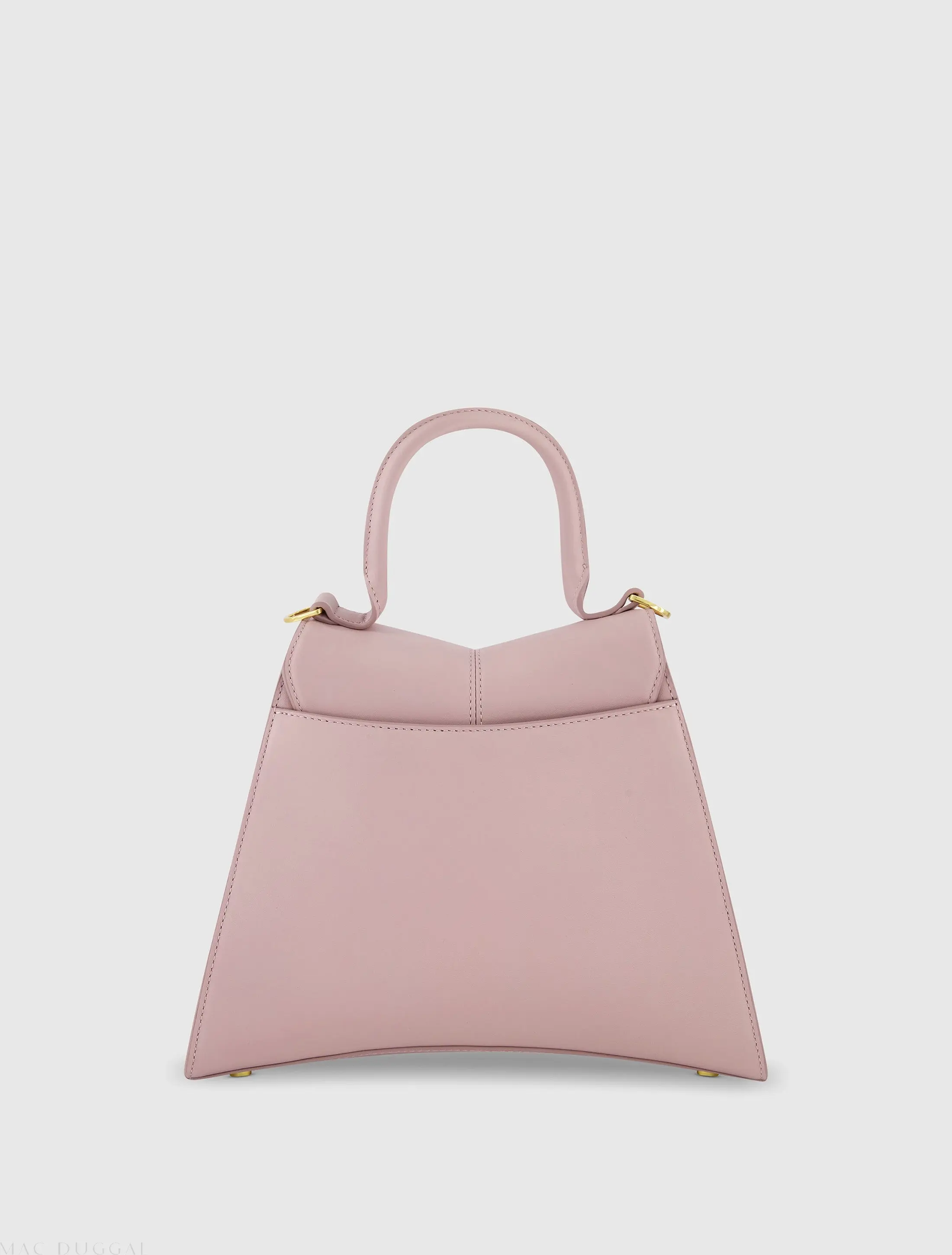 Purple Medium Angular Leather Handbag With Gold Hardware - Image 3