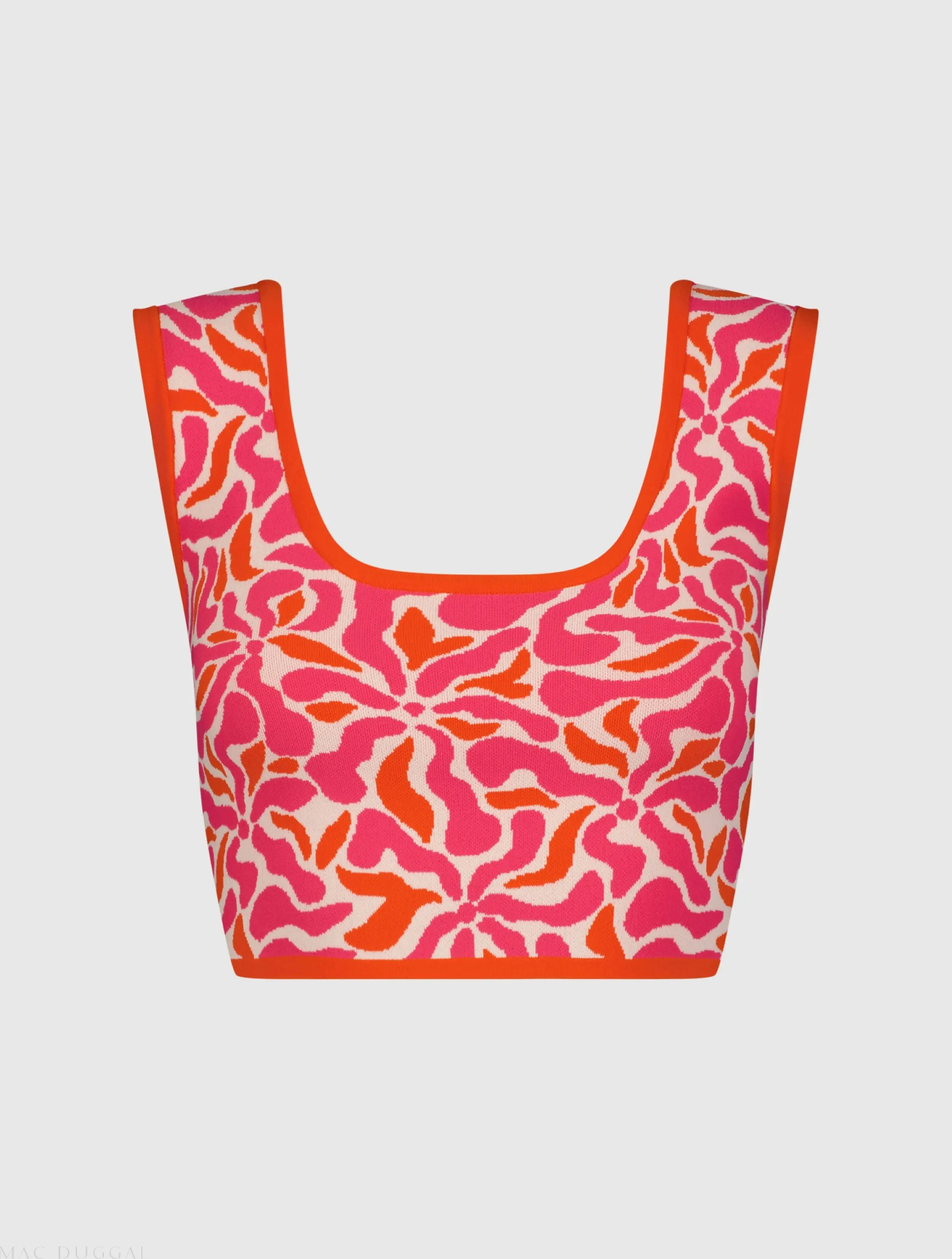 Multicolor Sleeveless Floral Knit Cropped Tank Top - FINAL SALE - Image 2