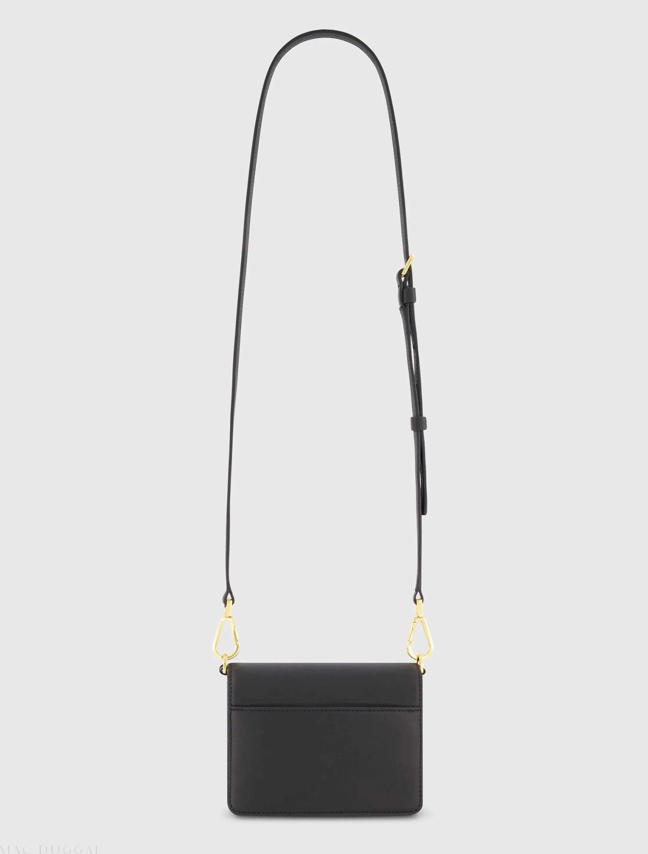 Black Mini Leather Tone On Tone Crossbody Bag - Image 3