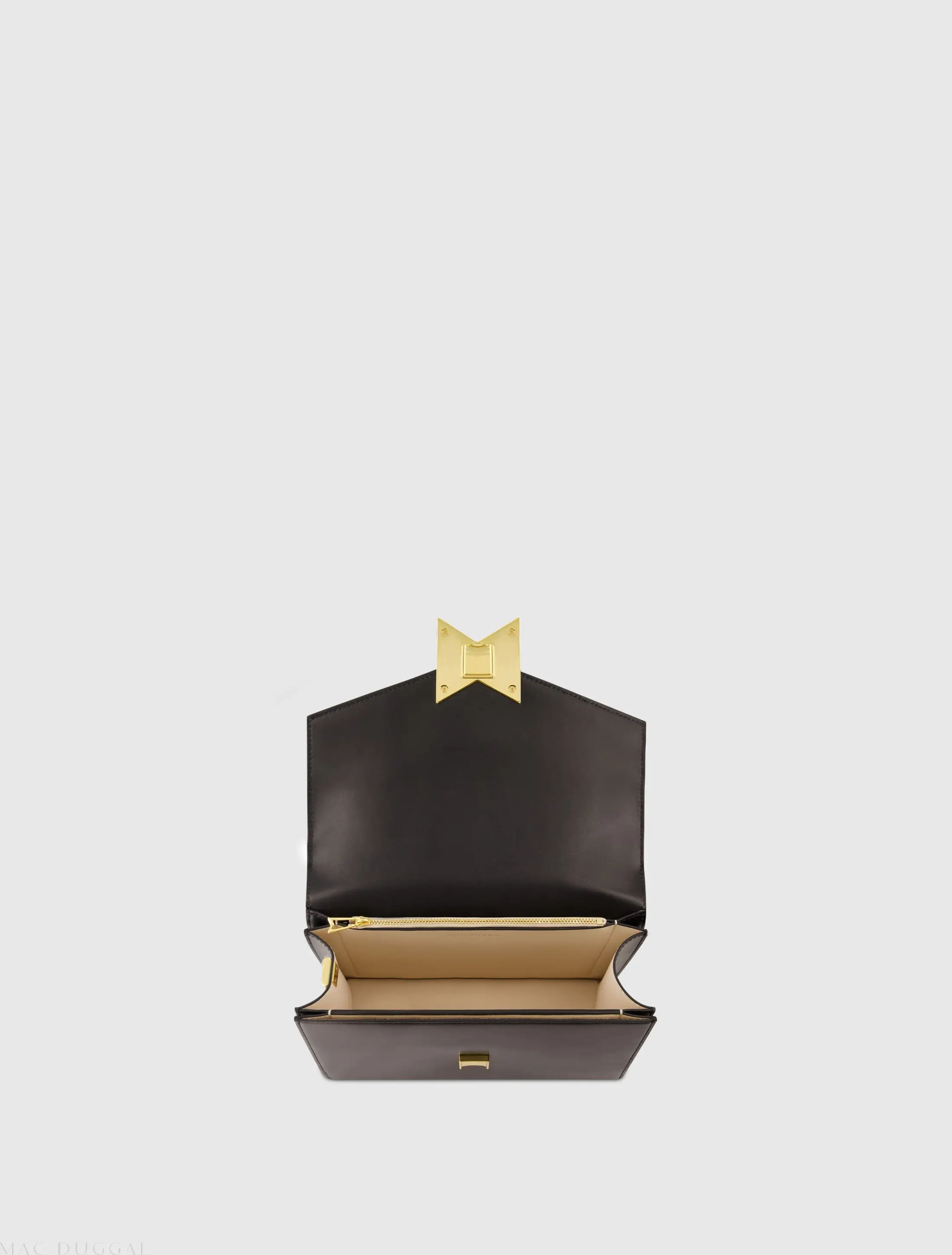 Black Mini Leather Tone On Tone Crossbody Bag - Image 4