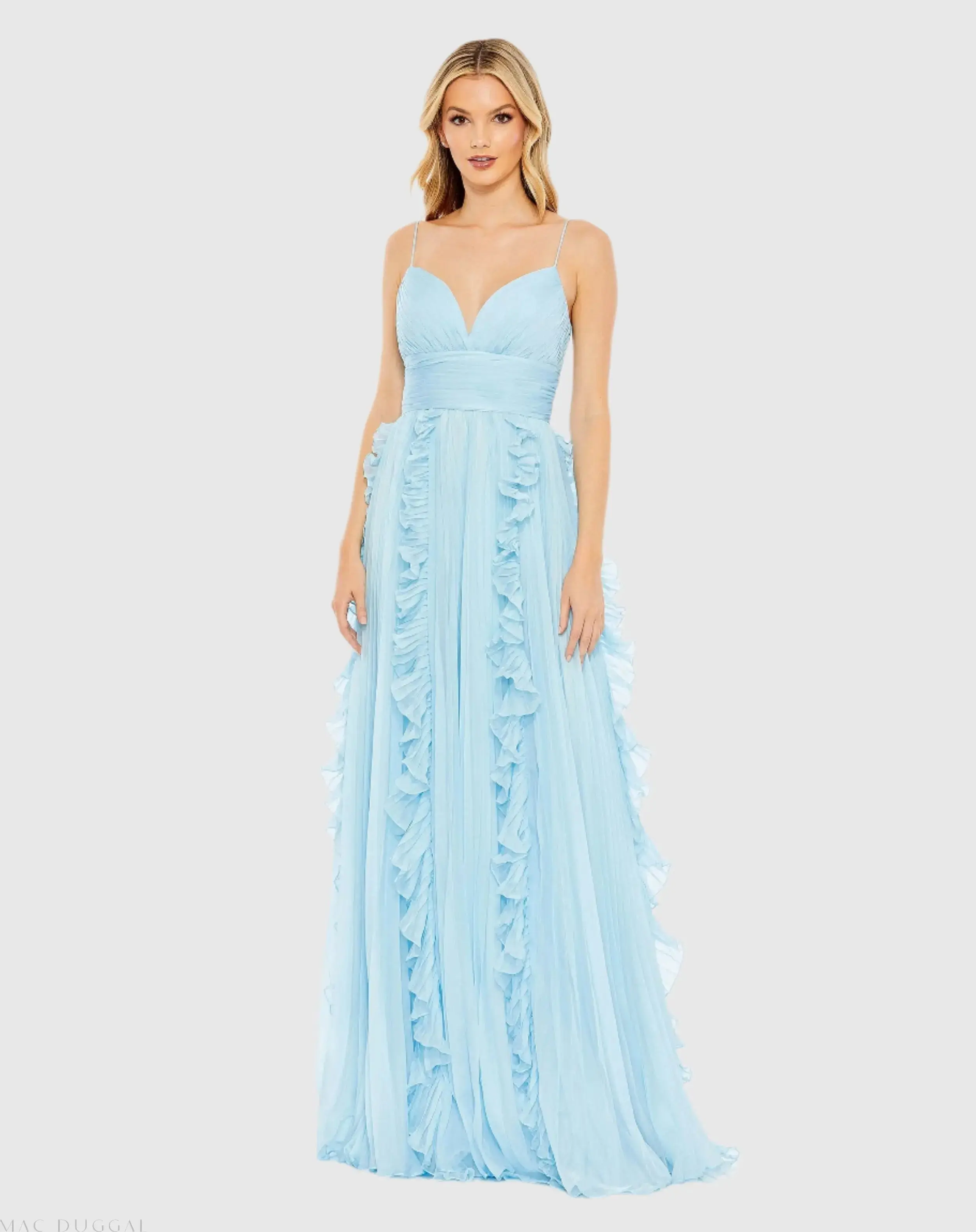 Pleated Sleeveless Flowy Gown - Image 2