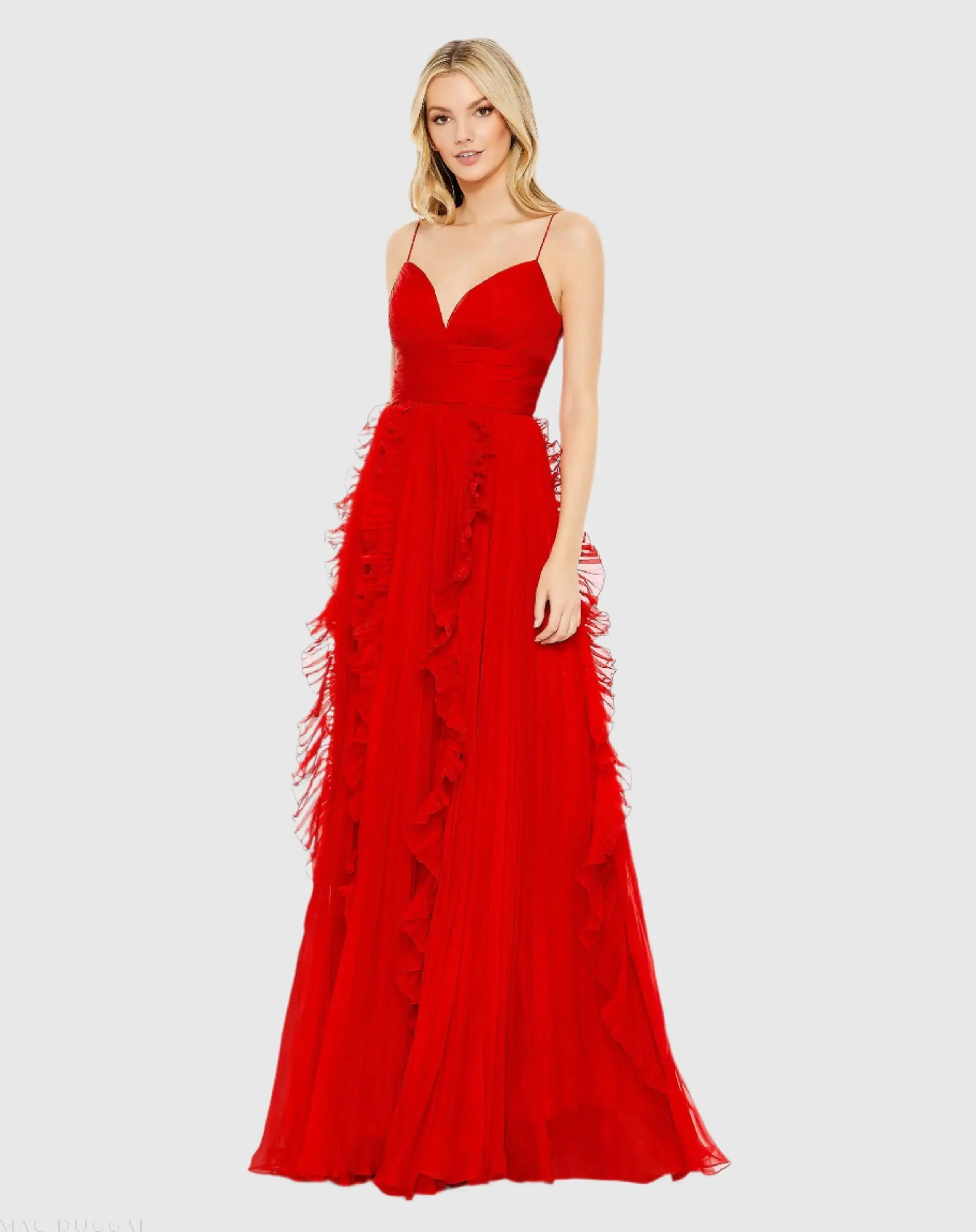 Pleated Sleeveless Flowy Gown - Image 3