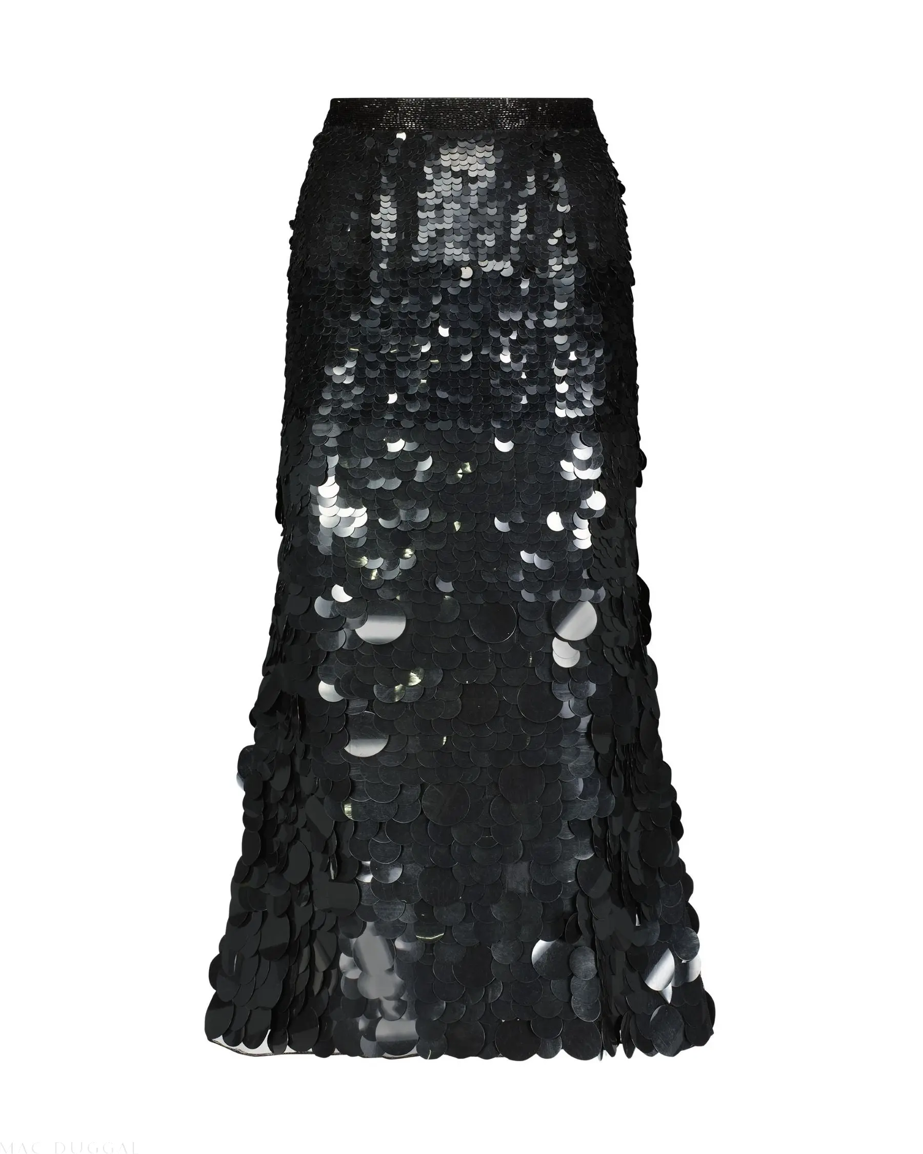 Black Paillette Sequin Midi Skirt - Image 5