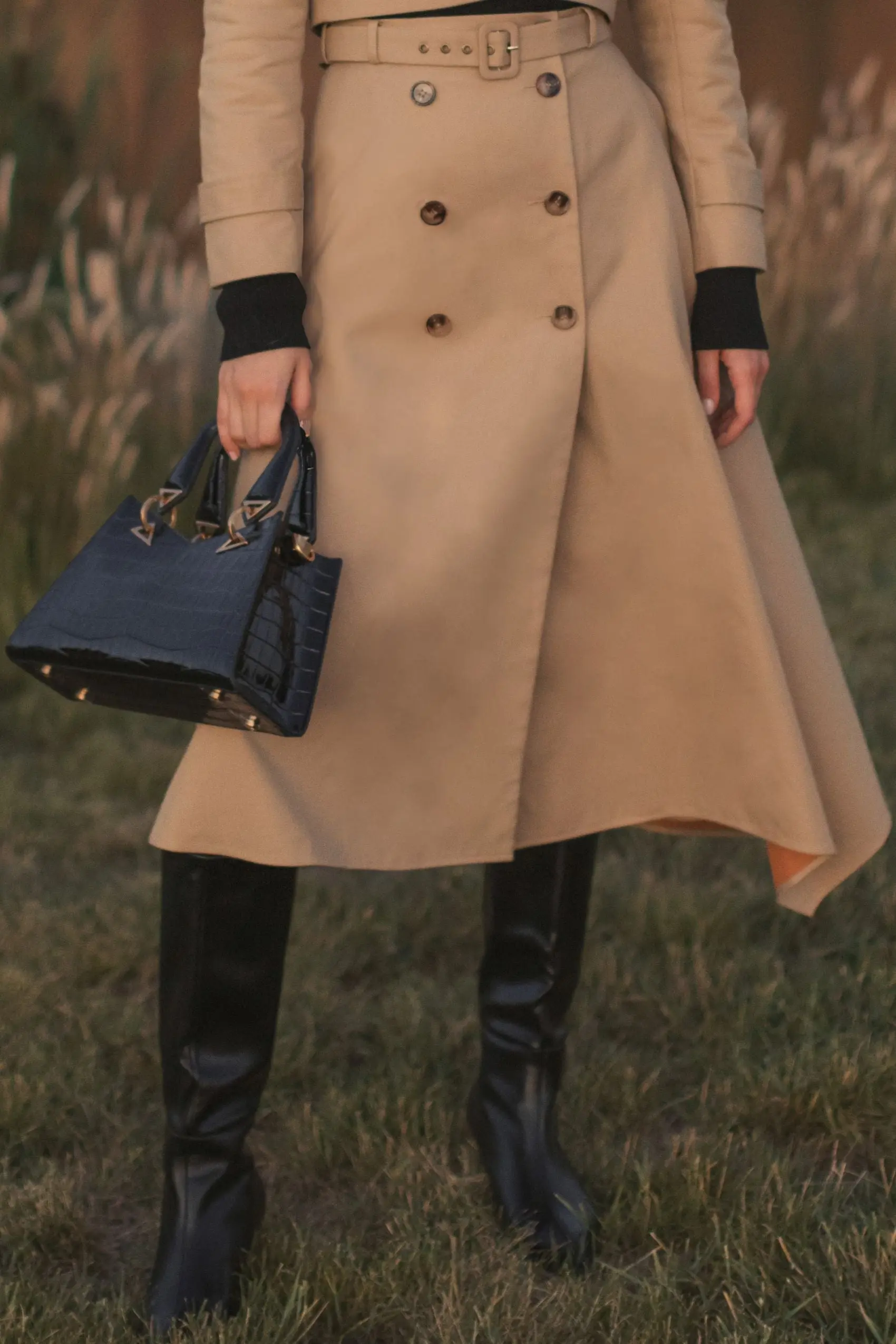 Beige Twill Midi Skirt With Buttons - Image 6