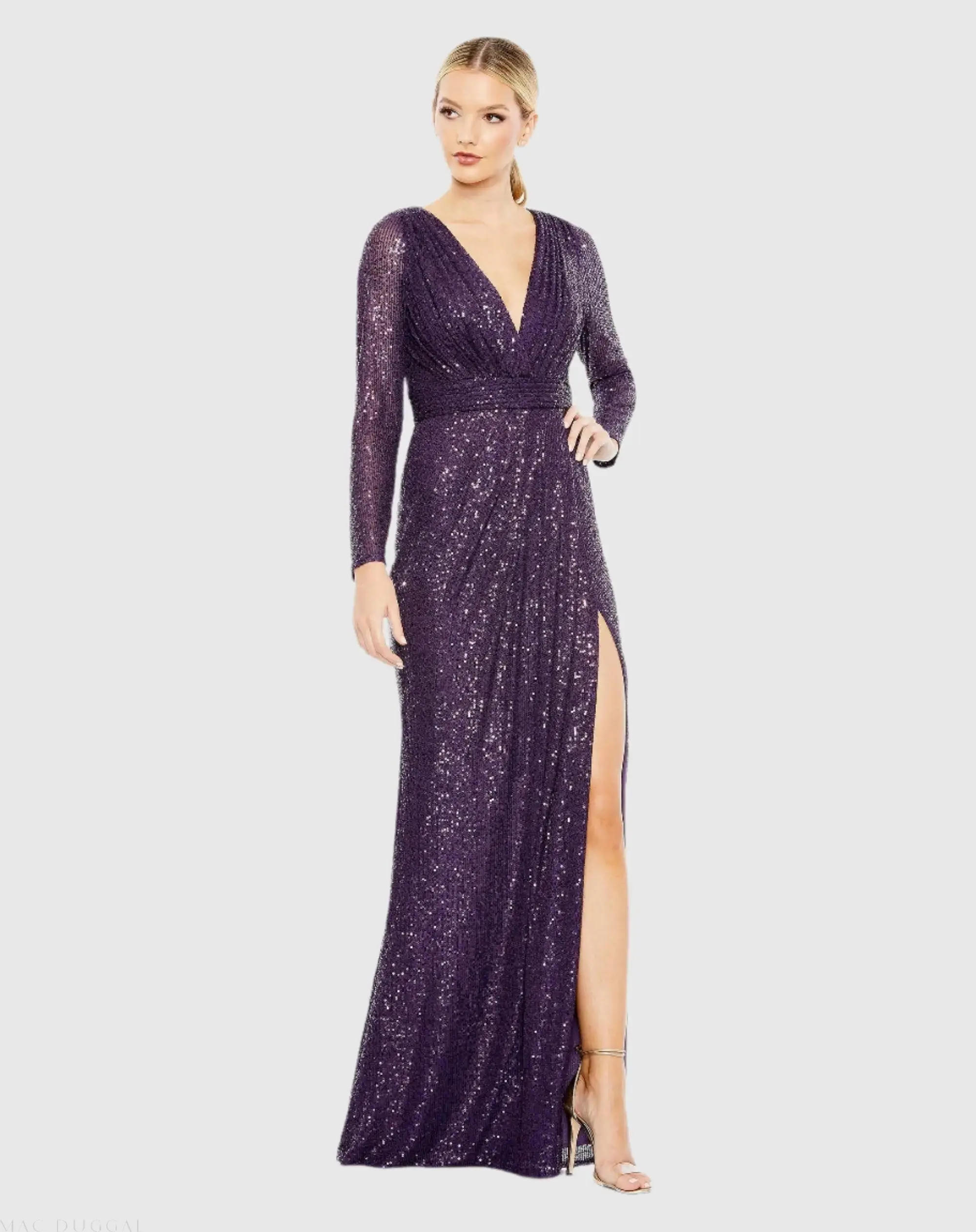 Sequined Long Sleeve Gown - Image 5