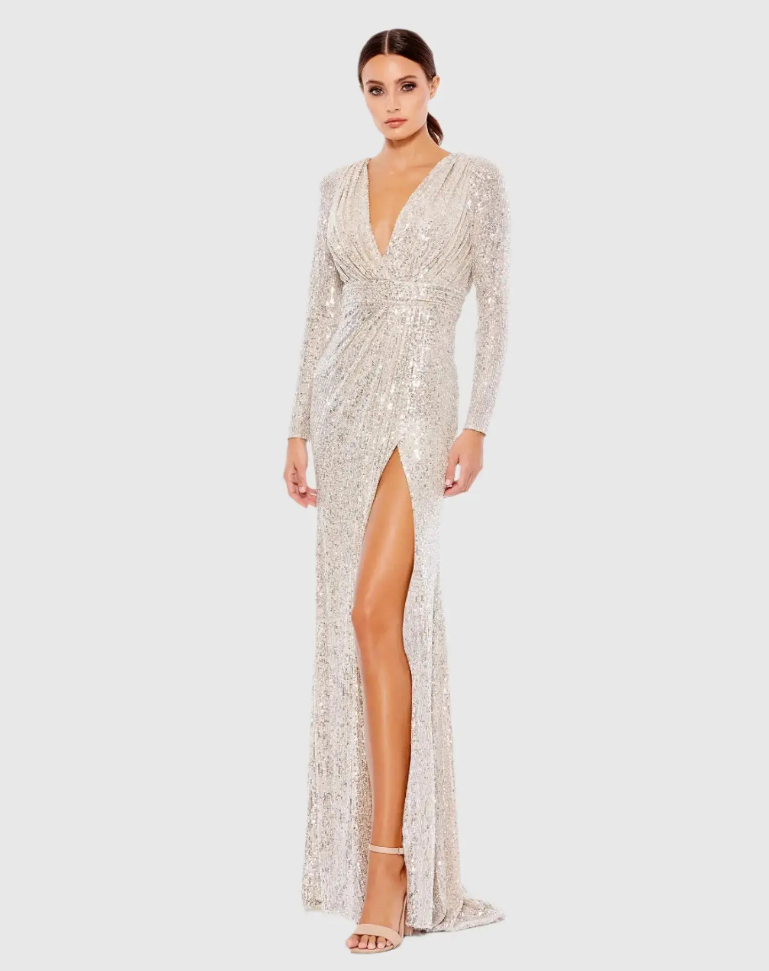 Sequined Long Sleeve Gown - Image 6