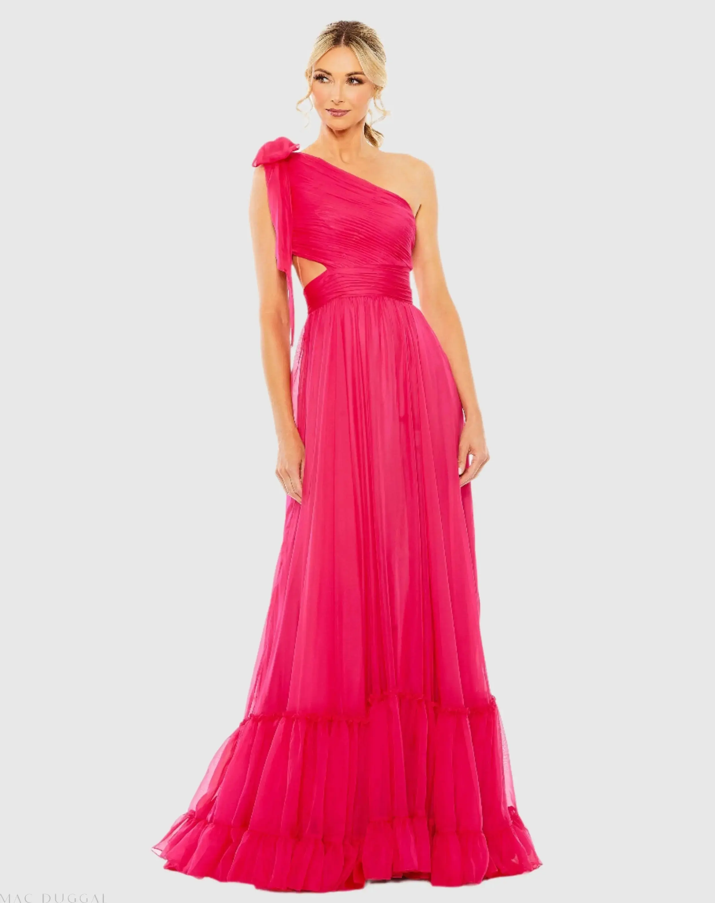 Tiered One Shoulder Ruched Gown - Image 2